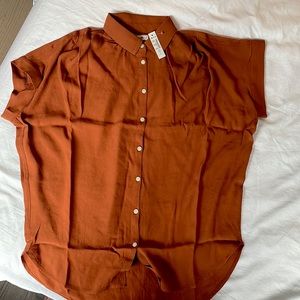 NWT Madewell Short Sleeve Button-Up Blouse